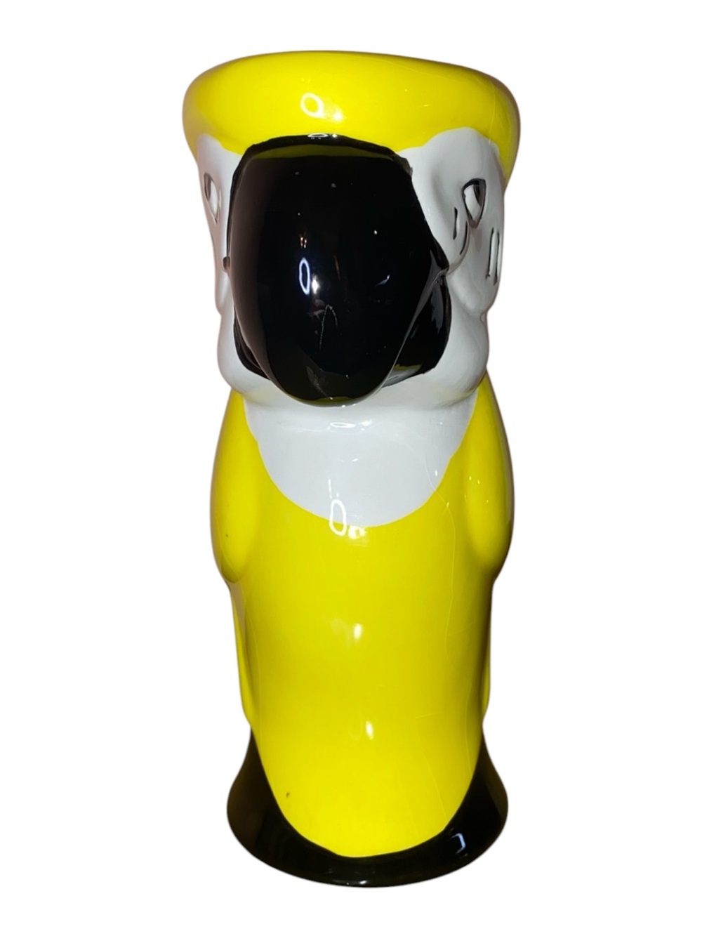 PARTY PARROT MACAW Porcelain Tiki Mug Vase Cocktail Glass Hawaiian Yellow 8” - Picture 3 of 7